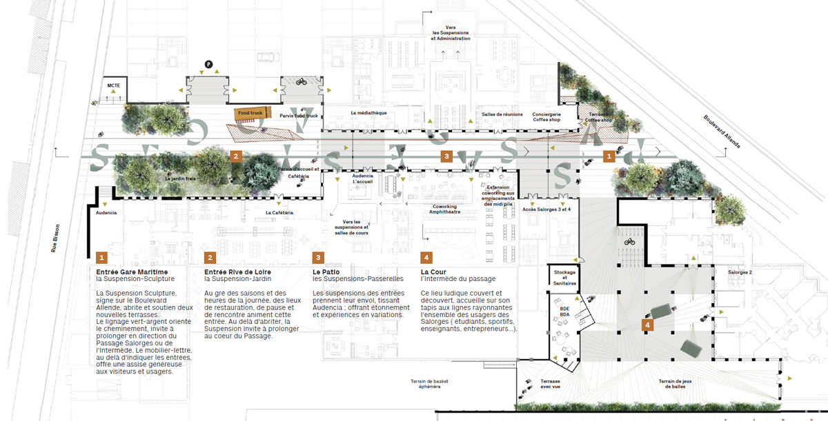 Projet pour l'aménagement d'Audencia City Campus et requalification des espaces extérieurs - Plan masse